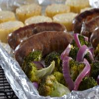 Italian Sausage, Broccoli and Polenta Sheet Pan Dinner image