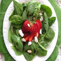Spinach and Strawberry Salad With Feta Cheese and Balsamic Vinai_image