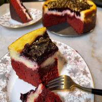 Red, White and Blueberry Layered Cheesecake image
