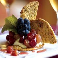 Pistachio Crisps with Mascarpone Cheese and Grape Compote image