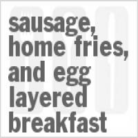 Sausage, Home Fries, And Egg Layered Breakfast_image