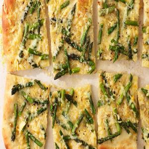 Cheesy Asparagus Pizza image