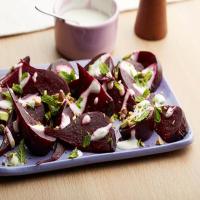 Beets With Creamy Balsamic Vinaigrette and Mint_image