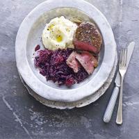 Blackberry braised red cabbage with venison image