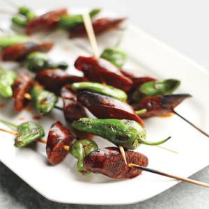 Padron Peppers Skewered with Chorizo_image