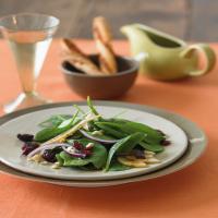 Spinach Salad with Bosc Pears, Cranberries, Red Onion, and Toasted Hazelnuts_image