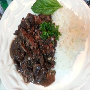 Beef Medallions and Mushrooms in Red Wine Sauce image