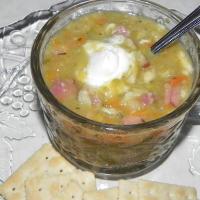 Split Pea and Ham Soup with Croutons image