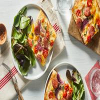 Sheet Pan Pizza with Hillshire Farm® Smoked Sausage & Burst Cherry Tomatoes image