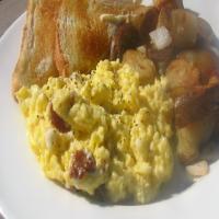 Creamy Scrambled Eggs With Diced Bacon image