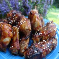 Chili-Glazed Chicken Wings With Toasted Sesame Seeds image