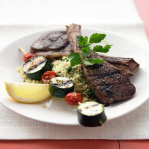 Grilled Lamb Chops and Vegetable Kebabs image