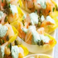 Giada's Seared Shrimp In Endive Cups With Creamy Parsley Sauce_image