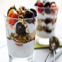 Yogurt Parfaits With Cherries and Pistachios image