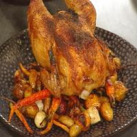 Herb Roasted Chicken with a Mix of Roasted Baby Root Vegetables image