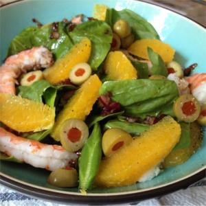 Orange Shrimp Spinach Salad_image