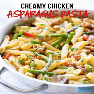 Creamy Chicken Asparagus Penne Pasta_image