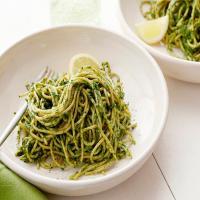 Kale and Pistachio Pesto Spaghetti image