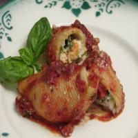 Spinach Stuffed Shells With a Mushroom Sauce image