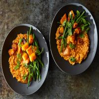 Thai Curry Risotto With Squash and Green Beans_image