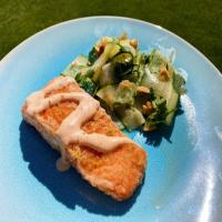 Crispy Salmon with Cucumber Salad and Spicy Mayo image