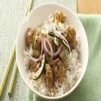 Caramel Chicken with Pickled Cucumber and Onion_image