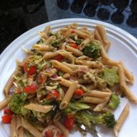 Penne with Red Pepper Sauce and Broccoli_image