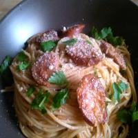 Spaghetti With Kielbasa Latin Style image