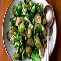 Stir-Fried Brussels Sprouts With Shallots and Sherry image