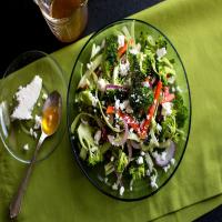 Pre-Summer Greek Salad With Shaved Broccoli and Peppers or Beets_image