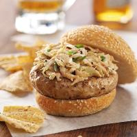Ginger Chicken Burgers with Sesame Slaw image