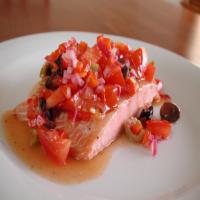 Baked Salmon With Black Olive Salsa_image