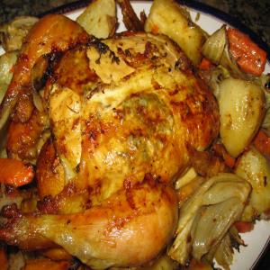 Roast Chicken Stuffed With Fennel and Garlic image
