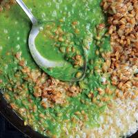 Toasted Barley Risotto with Spinach and Herb Purée image
