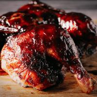 Smoked Spatchcock Chicken with Cherry Chipotle BBQ Sauce_image