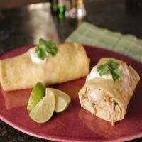 Tortilla Omelet Burrito with Pulled Chicken and Salsa Verde image