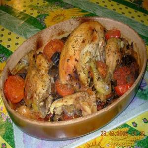 French Roast Chicken and Mediterranean Vegetables in Wine_image
