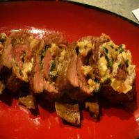 Flank Steak Stuffed With Blue Cheese, Spinach, and Bacon image