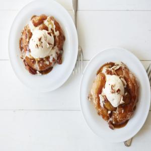 Warm Doughnuts a La Mode With Bananas and Spiced Caramel Sauce image