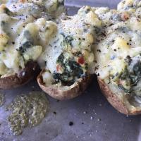 Leslie's Super Easy Spinach-Artichoke Dip Twice-Baked Potatoes_image