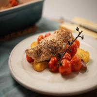 Roast Chicken Breast with Polenta and Cherry Tomatoes image