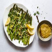 Roasted Asparagus With Crispy Leeks and Capers image