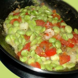 Baby Lima Beans With Tomatoes and Sage image