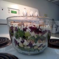 Layered Pear, Feta, Cranberry, Salad With a Balsamic Dressing image
