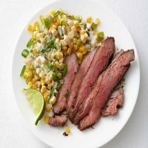 Chile-Rubbed Steak with Creamed Corn_image