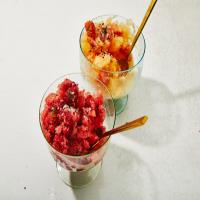 Frozen Melon With Crushed Raspberries and Lime image