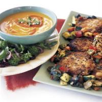 Butternut Squash Soup with Roasted Red Pepper Purée image