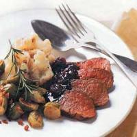 Pan-Seared Venison with Rosemary and Dried Cherries_image