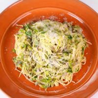 Angel Hair with Bacon, Brussels Sprouts, and Mushrooms Recipe - (4.4/5) image