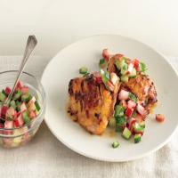 Spicy Chicken Thighs with Rhubarb Cucumber Salsa Recipe - (4.5/5)_image